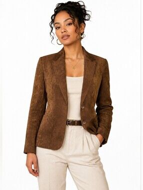 Lilli Ann Vintage Ultrasuede Blazer Brown XS S 70s Adolph Schuman